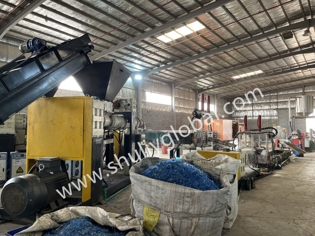 Plastic film pellet production line