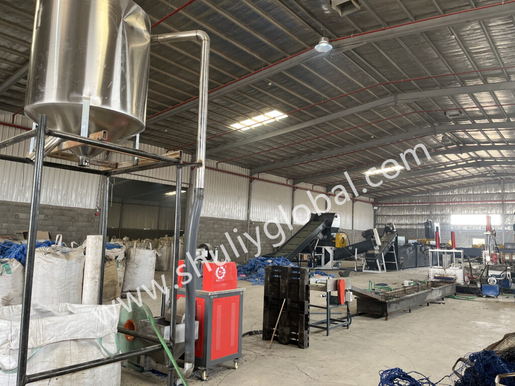 Plastic film recycling line