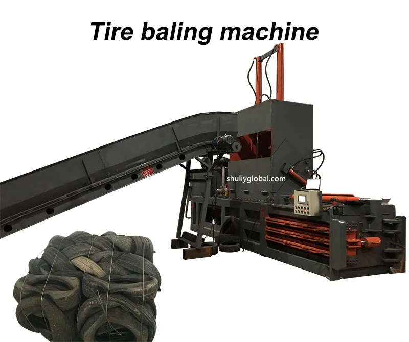 horizontal baling machine for tire