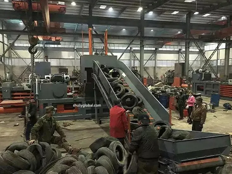 tire baler working