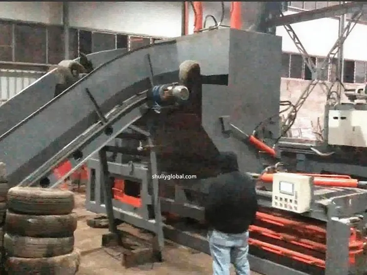 tire baler working